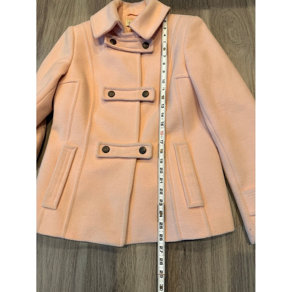 Women's St. John's Bay Pink Pea Coat Sm Wool Cashmere Blend Old Money Soft Girl - Picture 7 of 14
